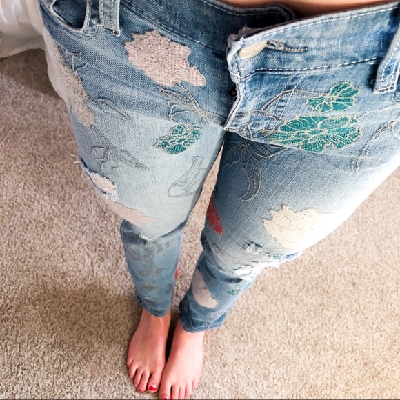 Jessica Simpson Floral Forever Low Rise Jeans - Picture 1 of 8